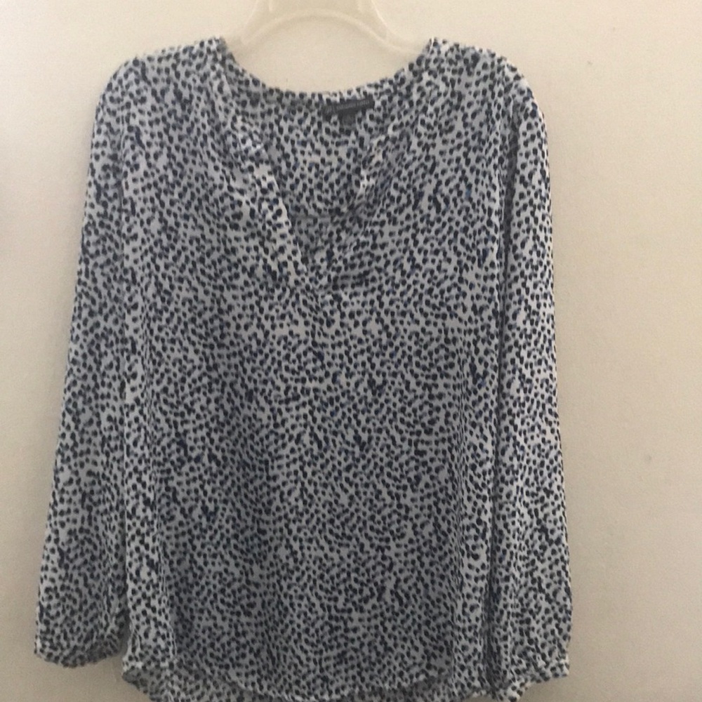 Adrianna Papell Black and White Dotted Blouse